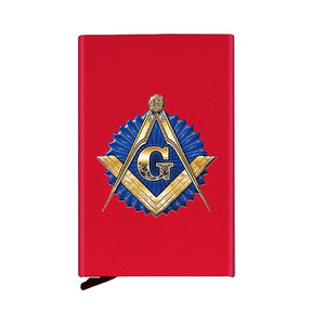 Master Mason Blue Lodge Wallet - Automatic Pop-up Credit Card - Bricks Masons