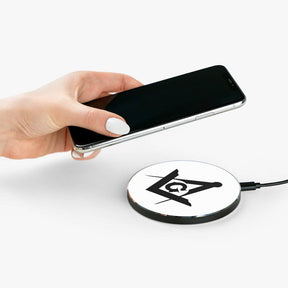 Master Mason Blue Lodge Wireless Charger - White Square & Compass G - Bricks Masons