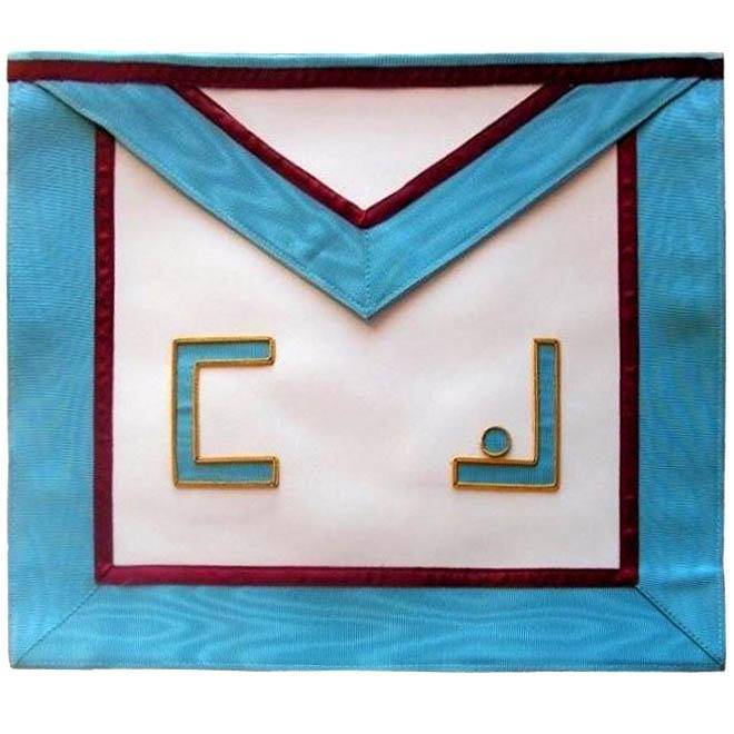 Master Mason Memphis Misraim Apron - Thin Maroon Lining - Bricks Masons