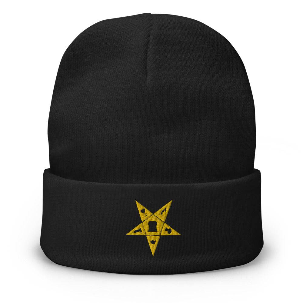 OES Beanie - Golden Embroidery - Bricks Masons