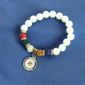 OES Bracelet - White Zinc Alloy - Bricks Masons