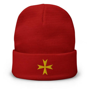 Order Of Malta Beanie - Golden Embroidery - Bricks Masons