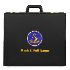 Past District Deputy Grand Master Blue Lodge Apron Case - Gold Machine Embroidery Personalization Various Sizes & Materials - Bricks Masons