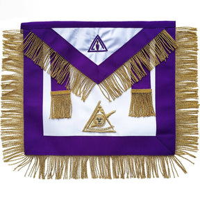 Past Illustrious Master Council Apron - Purple with Fringe Tassels - Bricks Masons