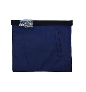 Past Master Blue Lodge Apron - Silver Bullion Hand Embroidered - Bricks Masons