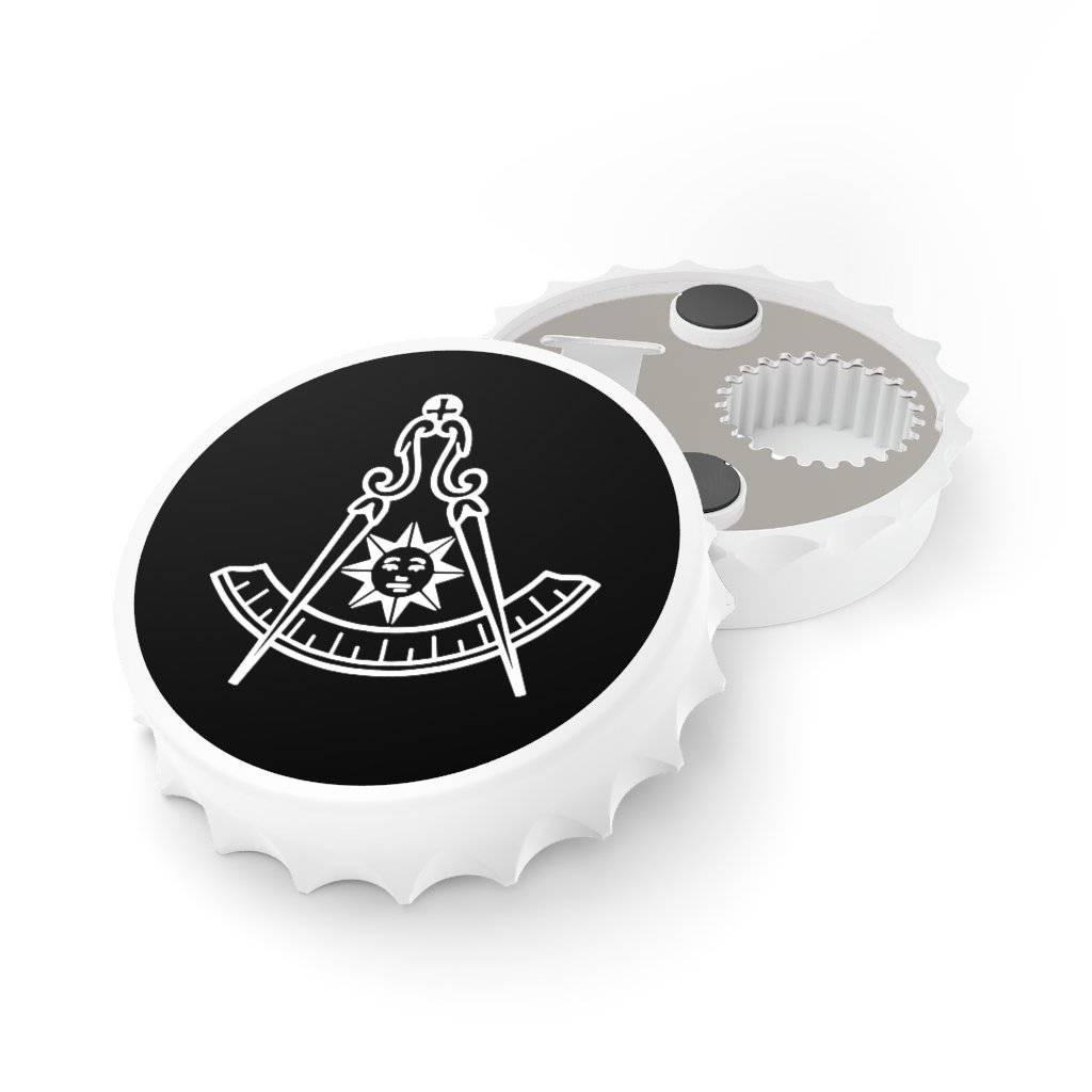 Past Master Blue Lodge Bottle Opener - White & Black - Bricks Masons