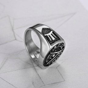 Past Master Blue Lodge Ring - Titanium Steel - Bricks Masons