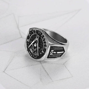 Past Master Blue Lodge Ring - Titanium Steel - Bricks Masons