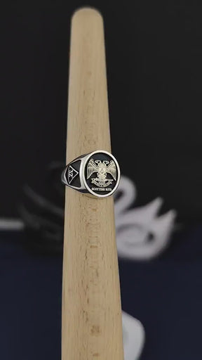 32nd Degree Scottish RiteRing - Double Headed Eagle With S & C