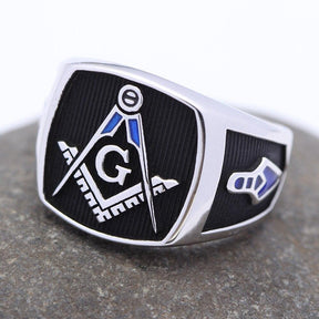 Master Mason Blue Lodge Ring - Plumb Trowel Sterling Silver