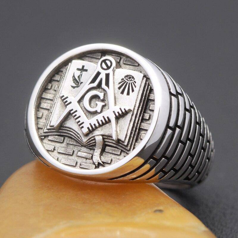 Master Mason Blue Lodge Ring - Bible Sterling Silver