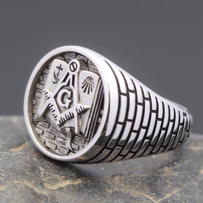 Master Mason Blue Lodge Ring - Bible Sterling Silver