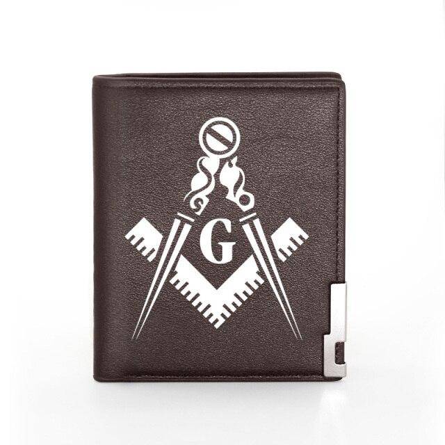 Master Mason Blue Lodge Wallet - Compass & Square G with Credit Card Holder (black, brown)