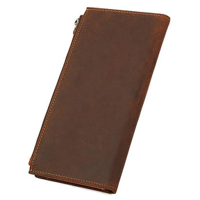 Royal Arch Chapter Wallet - Genuine Leather & Credit Card Holder Zipper Brown