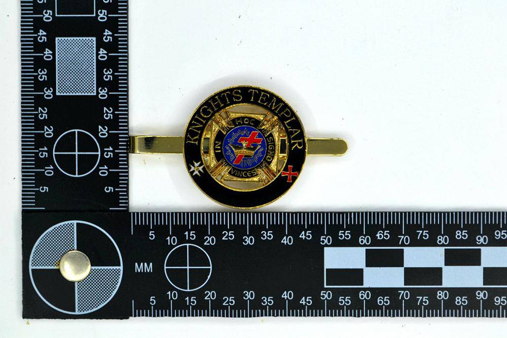 Knights Templar Commandery Tie Bar - Cross Crown Gold