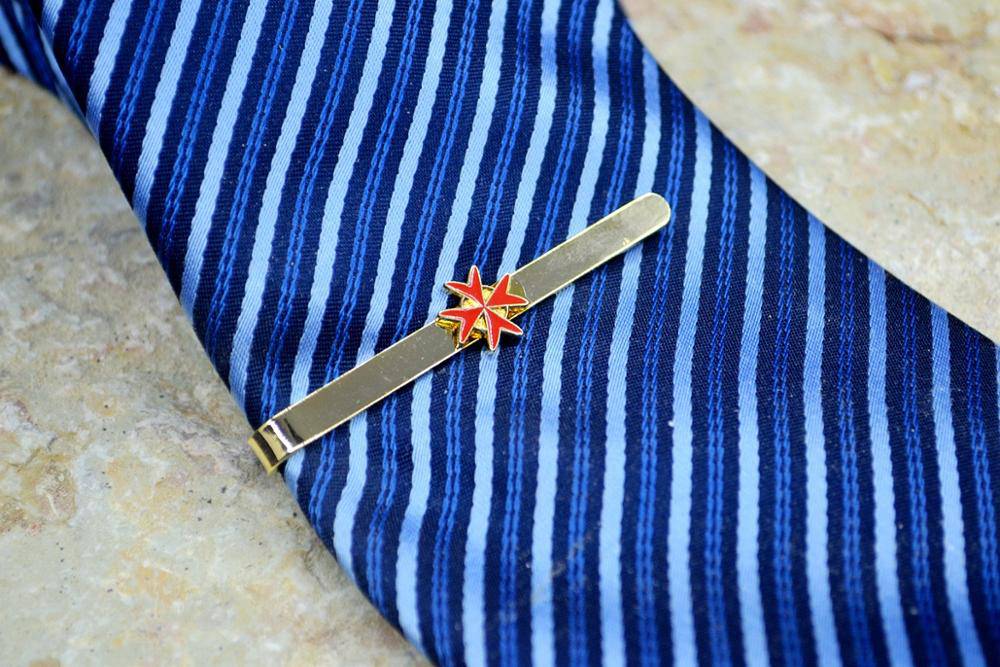 Knights Templar Commandery Tie Bar - Classic Cross Gold