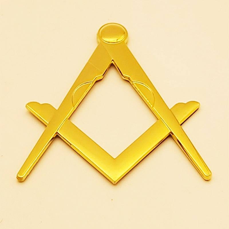 Master Mason Blue Lodge Car Emblem - Square and Compass Medallion