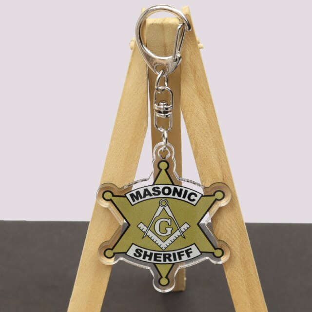 Master Mason Blue Lodge Keychain - Multiple Colors Square and Compass G - Bricks Masons