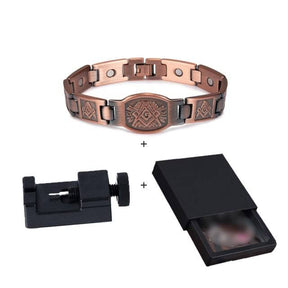 Knights Templar Commandery Bracelet - Square and Compass G/Cross Copper Magnetic