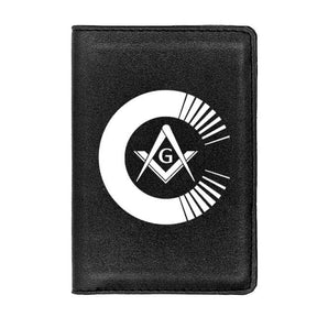 Master Mason Blue Lodge Wallet - PU Leather Passport & Credit Card Holder Black & Brown