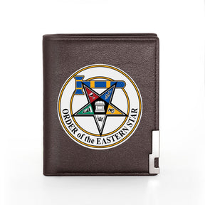 Master Mason Blue Lodge Wallet - PU Leather Vintage Square and Compass G & Credit Card Holder (26 variants) - Bricks Masons