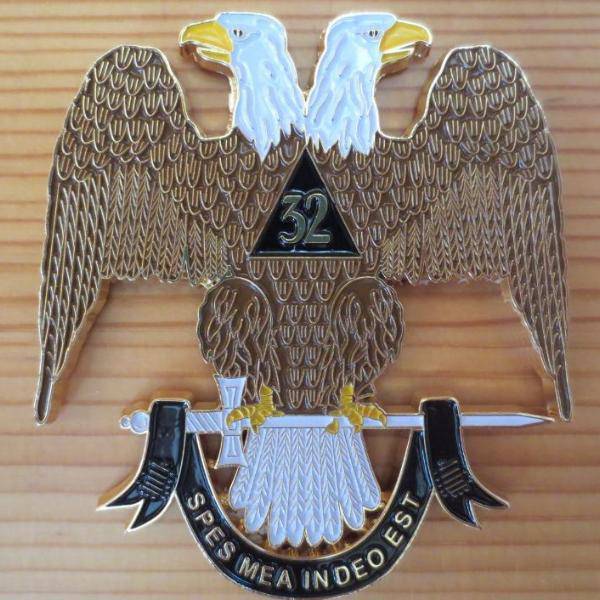 32nd Degree Scottish Rite Car Emblem - 3 inch SPES MEA INDEO EST Medallion