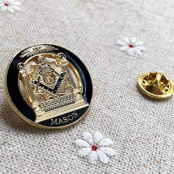 Master Mason Blue Lodge Lapel Pin - Lodge Double Pillars