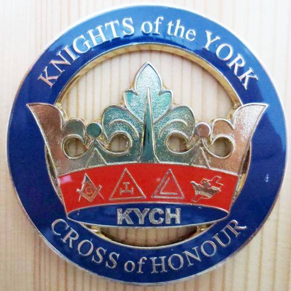 Knights of the York Cross of Honour Car Emblem - Blue 3" KYCH Medallion