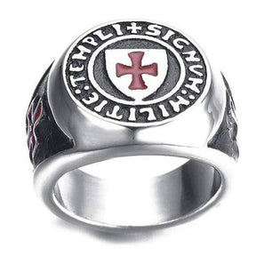 Knights Templar Commandery Ring - Templi Signum Militie Silver