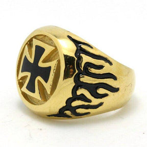 Knights Templar Commandery Ring - Retro Vintage - Gold