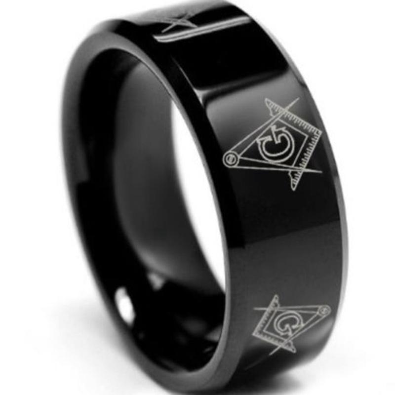 Master Mason Blue Lodge Ring - Square Compass G Black