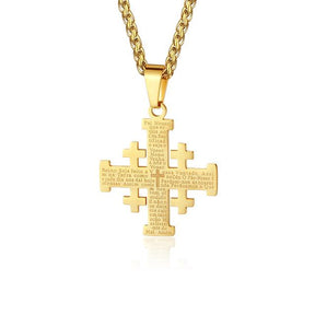 Knights Templar Commandery Necklace - Jerusalem Cross Pendant