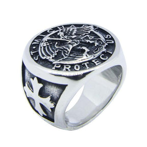 Knights Templar Commandery Ring - Saint Michael Protect Us Different Color