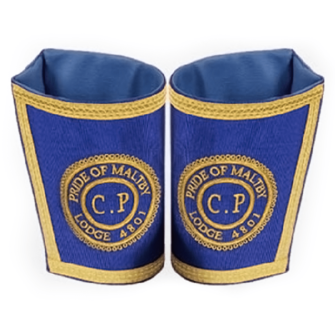 R.A.O.B. Cuff - Blue Hand Embroidered - Bricks Masons