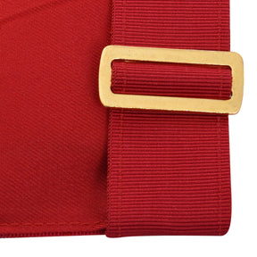Royal Arch Chapter Apron - Red Ribbon With Triple Tau & Star Of David - Bricks Masons