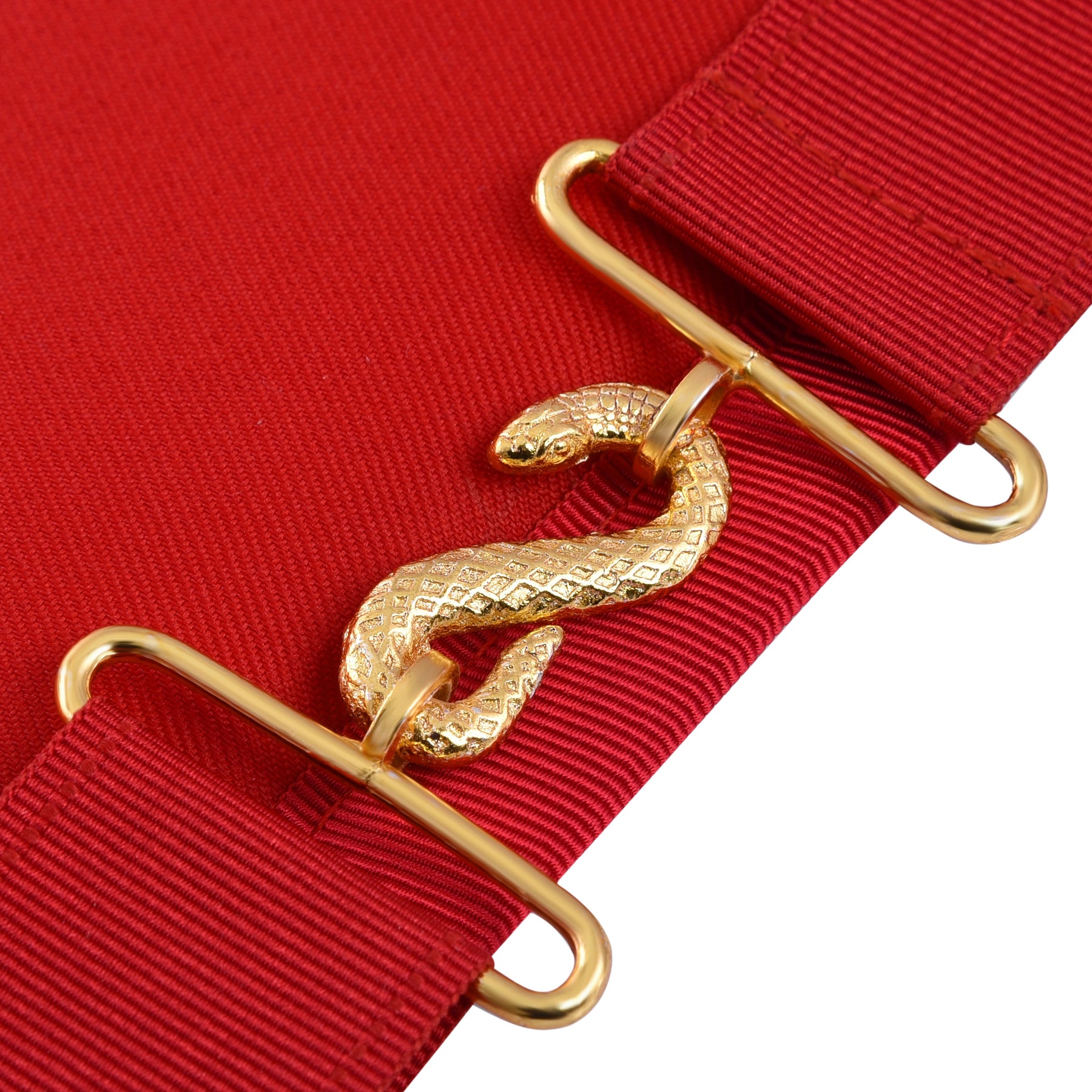 Royal Arch Chapter Apron - Red Ribbon With Triple Tau & Star Of David - Bricks Masons