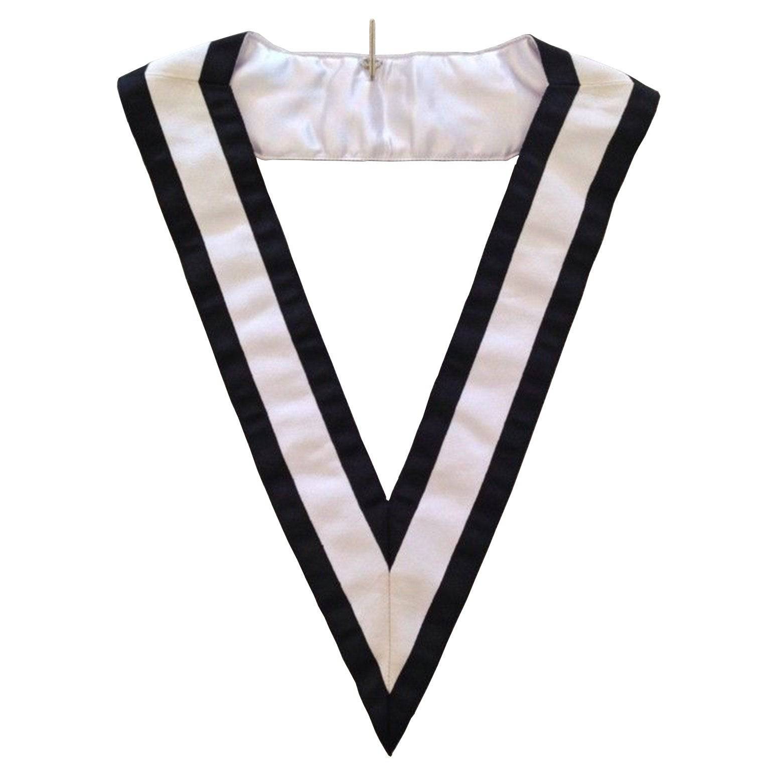 4th Degree Scottish Rite Collar - White & Black Satin Grosgrain