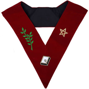 Officers Scottish Rite Officer Collar Set - Maroon Velvet