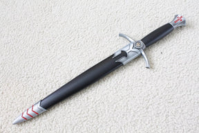 Knights Templar Sword - Silver Medieval Red Cross Crusader With Black Scabbard (15.4")