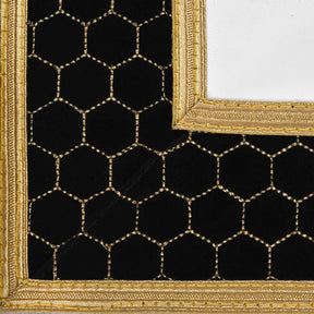 Scottish Rite Apron - Black Velvet With Gold Machine Embroidery - Bricks Masons