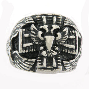 Scottish Rite Ring - Wings Down Stainless Steel - Bricks Masons