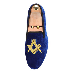 Master Mason Blue Lodge Shoe - Embroidery Square and Compass (Multiple Colors)