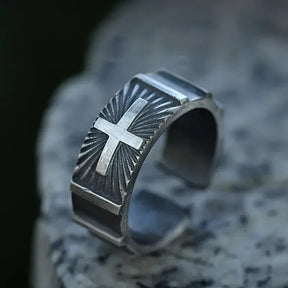 Knights Templar Commandery Ring - 925 Sterling Silver Resizable - Bricks Masons