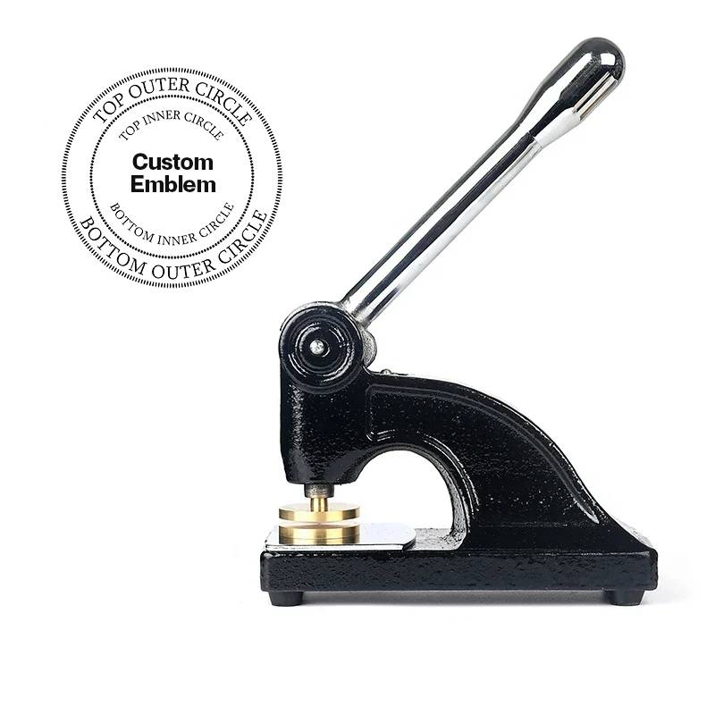 Scottish Rite Seal Press - Long Reach Black Color With Customizable Stamp - Bricks Masons