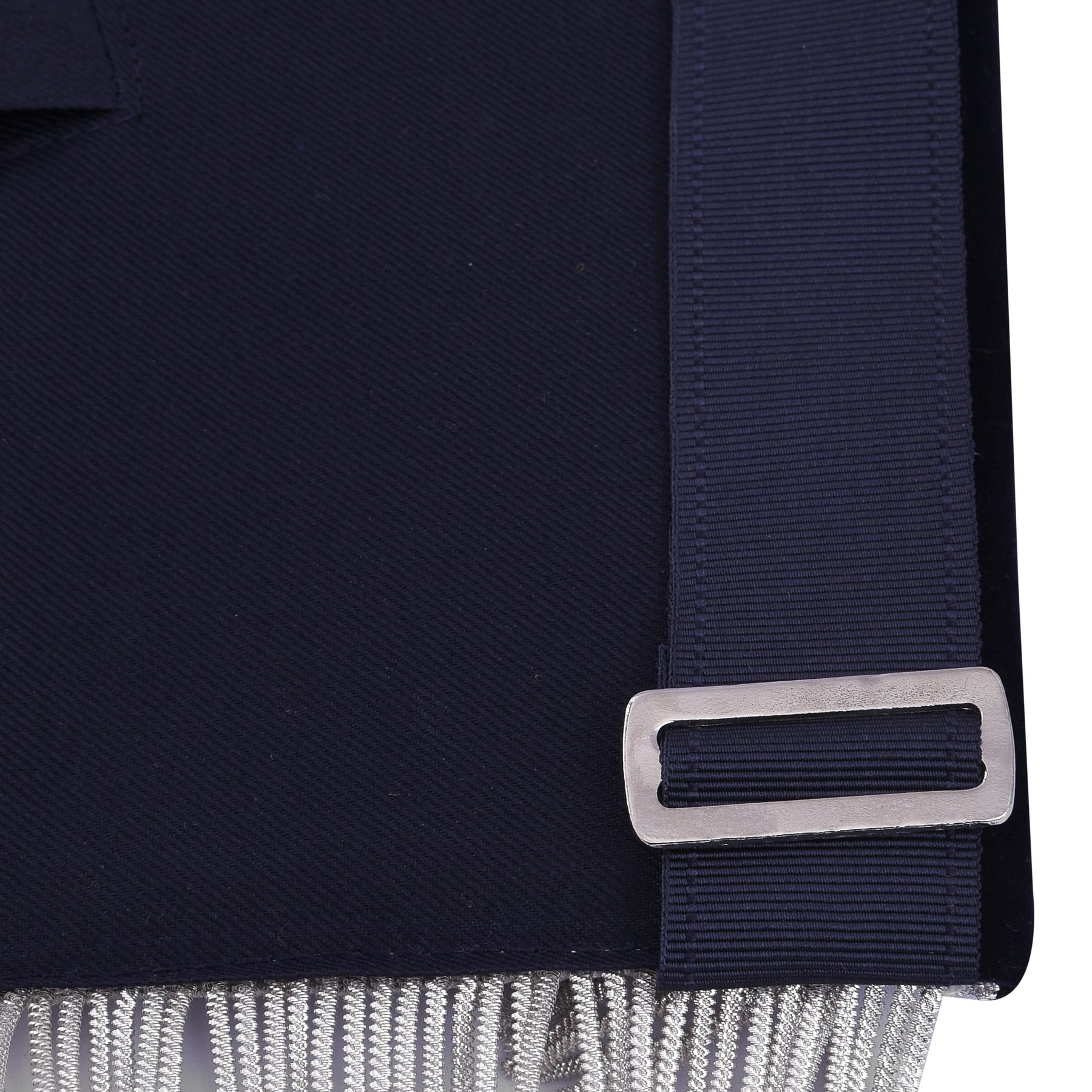 Worshipful Master Blue Lodge Apron - Blue Velvet With Silver Bullion & Fringe - Bricks Masons