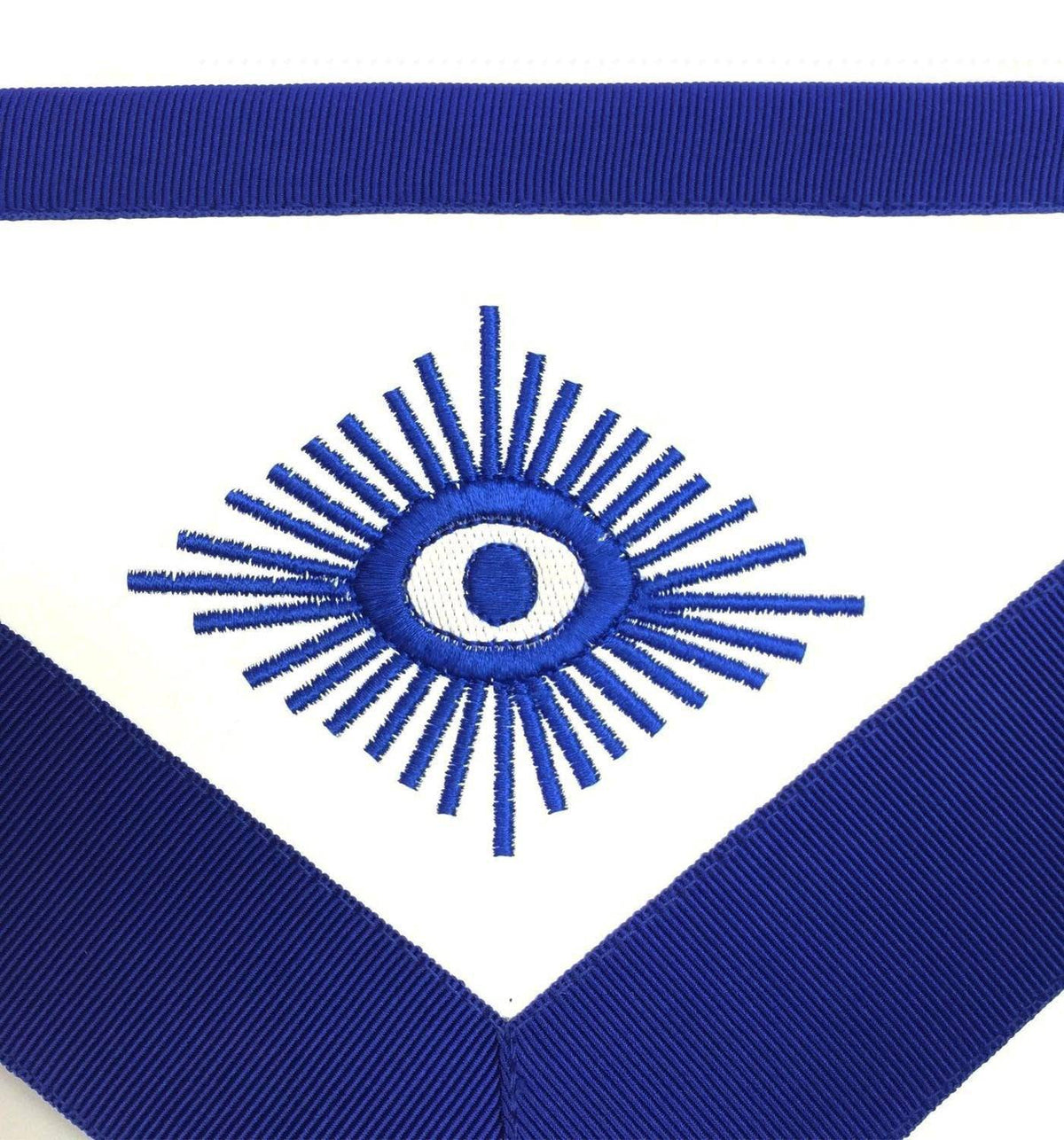 Worshipful Master Blue Lodge Officer Apron - Royal Blue Wreath Embroidery - Bricks Masons
