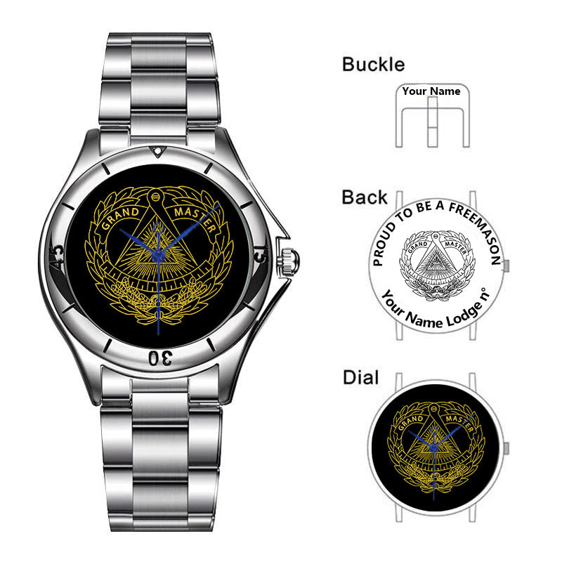 Grand Master Blue Lodge Wristwatch - Stainless Steel - Bricks Masons