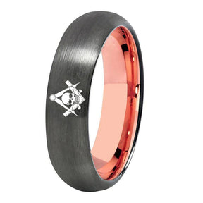 Widows Sons Ring - Gunmetal With Rose Gold Tungsten - Bricks Masons