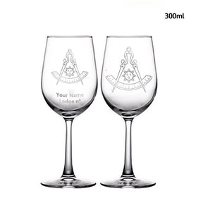 Past Master Blue Lodge California Regulation Champagne Flute - 2 Pieces Set - Bricks Masons