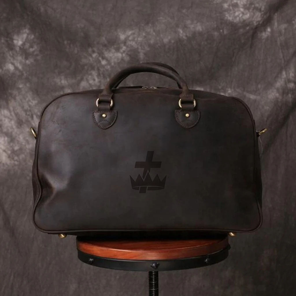 Knights Templar Travel Bag - (Dark Brown/Camel) - Bricks Masons